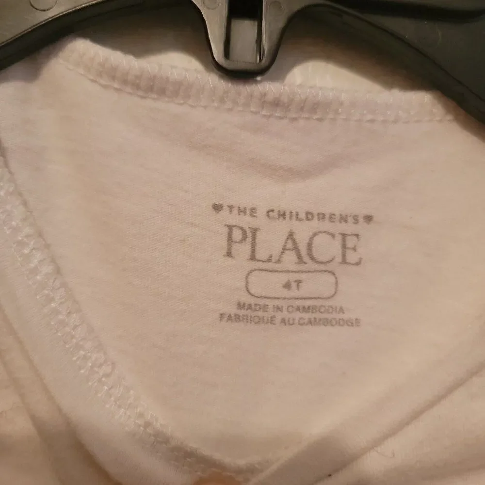 The Children's Place Girls White Sequin Unicorn Cap Sleeve T-Shirt Size 4T